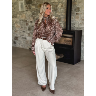 Blouse à motif Freya - Chocolat
