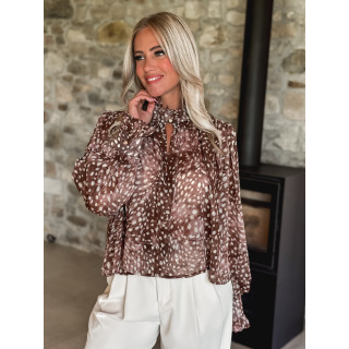 Blouse à motif Freya - Chocolat