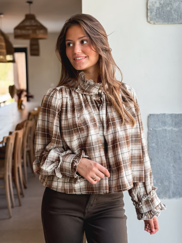 Chemisier à motif tartan Aveline - Marron