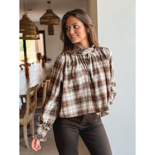 Chemisier à motif tartan Aveline - Marron