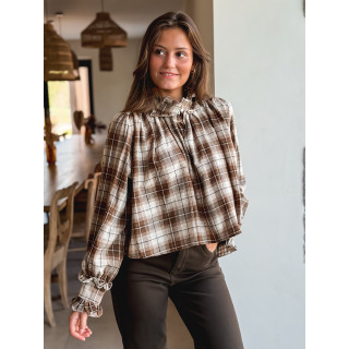 Chemisier à motif tartan Aveline - Marron