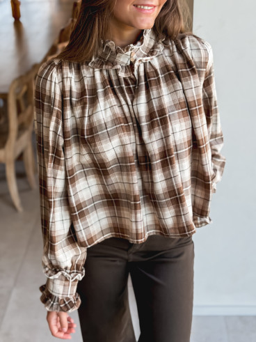 Chemisier à motif tartan Aveline - Marron