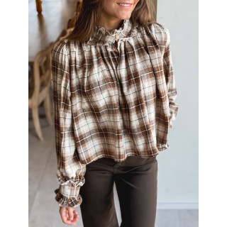 Chemisier à motif tartan Aveline - Marron