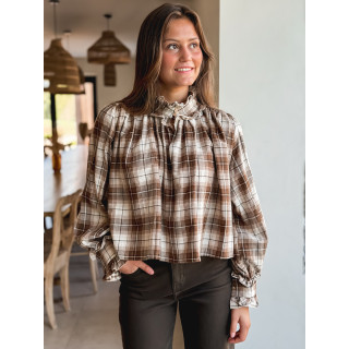 Chemisier à motif tartan Aveline - Marron