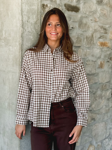 Chemise vichy Orélyne - Marron Chemise vichy Orélyne - Marron