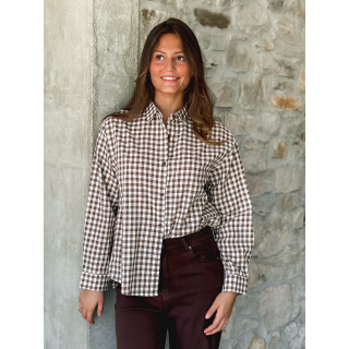 Chemise vichy Orélyne - Marron
