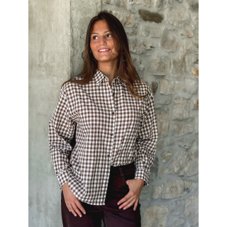 Chemise vichy Orélyne - Marron