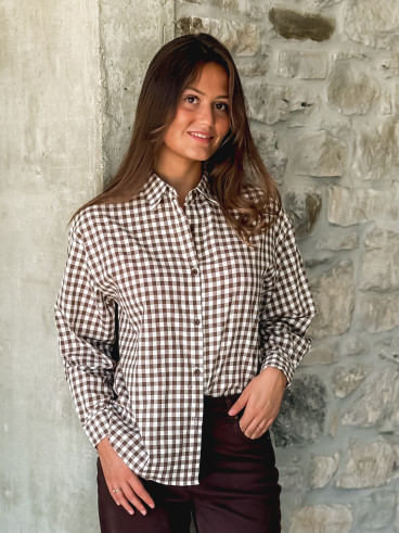 Chemise vichy Orélyne - Marron Chemise vichy Orélyne - Marron