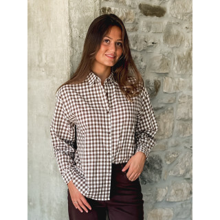 Chemise vichy Orélyne - Marron