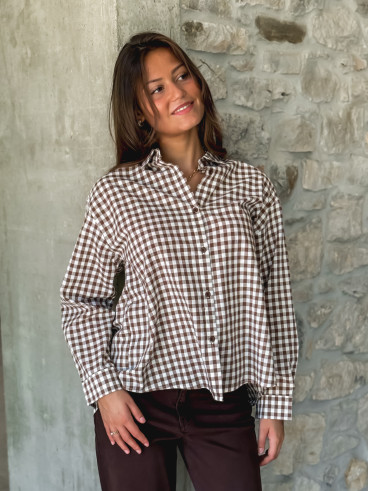 Chemise vichy Orélyne - Marron Chemise vichy Orélyne - Marron