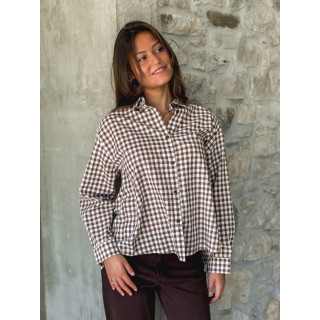 Chemise vichy Orélyne - Marron