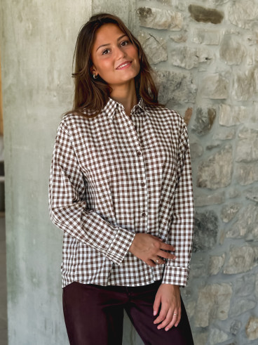 Chemise vichy Orélyne - Marron Chemise vichy Orélyne - Marron