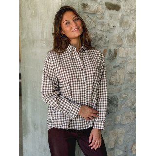 Chemise vichy Orélyne - Marron