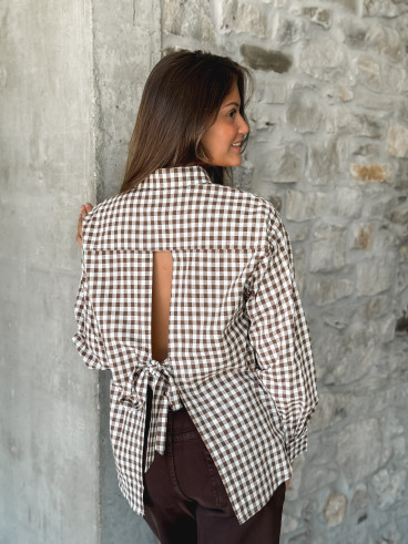 Chemise vichy Orélyne - Marron Chemise vichy Orélyne - Marron
