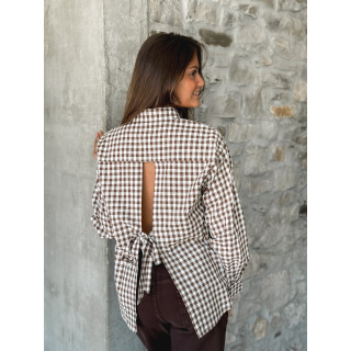 Chemise vichy Orélyne - Marron