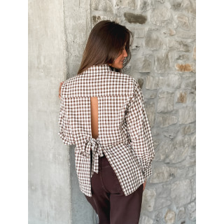 Chemise vichy Orélyne - Marron