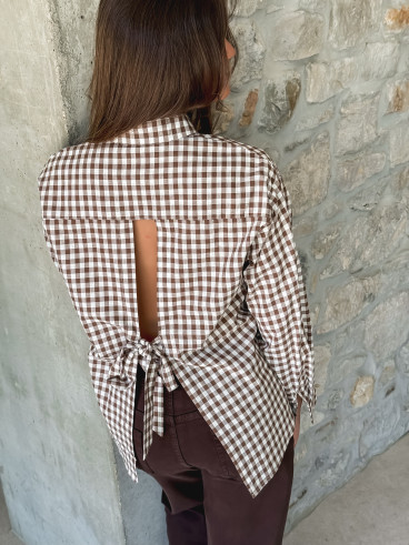 Chemise vichy Orélyne - Marron Chemise vichy Orélyne - Marron