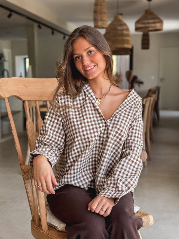 Chemise vichy Orélyne - Marron Chemise vichy Orélyne - Marron