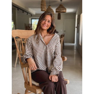 Chemise vichy Orélyne - Marron