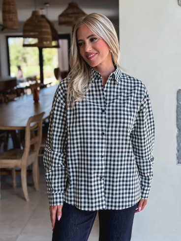 Chemise vichy Orélyne - Bleu marine