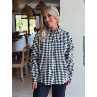 Chemise vichy Orélyne - Bleu marine