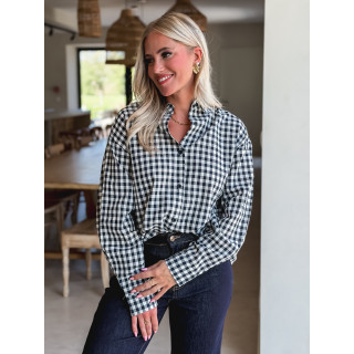 Chemise vichy Orélyne - Bleu marine