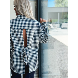 Chemise vichy Orélyne - Bleu marine
