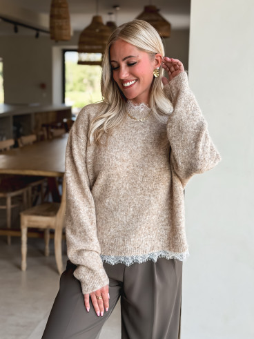 Pull Véllana - Beige sable Pull Véllana - Beige sable