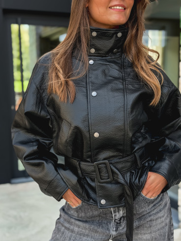 Veste simili cuir Zéliana - Noir Veste simili cuir Zéliana - Noir