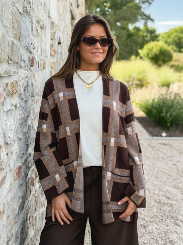 Gilet Zaélia - Camel/Chocolat