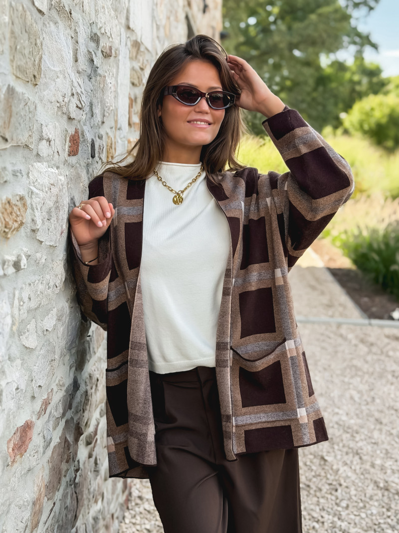 Gilet Zaélia - Camel/Chocolat