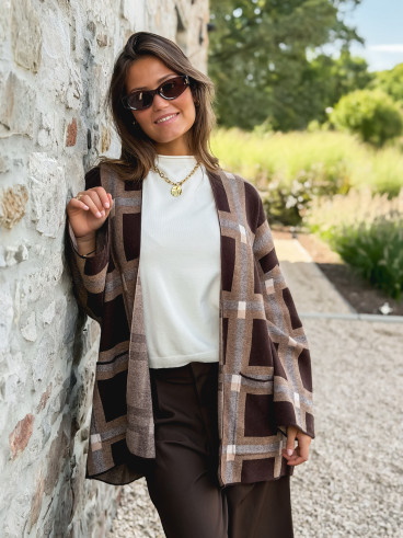 Gilet Zaélia - Camel/Chocolat