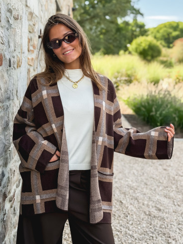 Gilet Zaélia - Camel/Chocolat