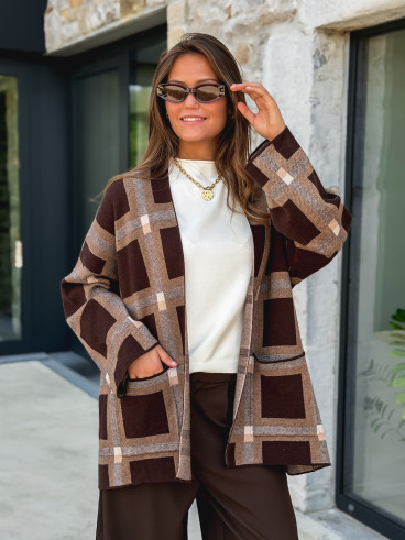 Gilet Zaélia - Camel/Chocolat