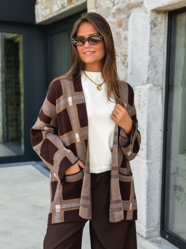 Gilet Zaélia - Camel/Chocolat
