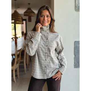 Chemise à carreaux Graziella - Beige/Chocolat