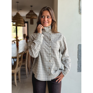 Chemise à carreaux Graziella - Beige/Chocolat