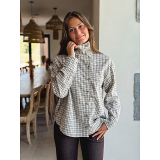 Chemise à carreaux Graziella - Beige/Chocolat