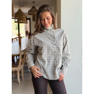 Chemise à carreaux Graziella - Beige/Chocolat