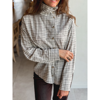Chemise à carreaux Graziella - Beige/Chocolat