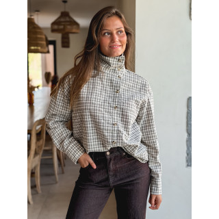 Chemise à carreaux Graziella - Beige/Chocolat