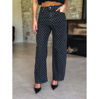 Jeans à pois Loubna - Noir