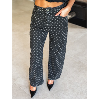 Jeans à pois Loubna - Noir