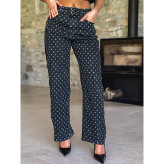Jeans à pois Loubna - Noir