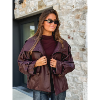 Veste en simili cuir Némia - Bordeaux