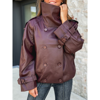 Veste en simili cuir Némia - Bordeaux