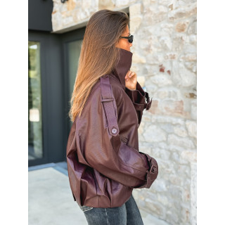 Veste en simili cuir Némia - Bordeaux