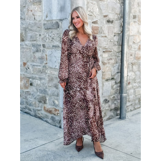 Robe longue portefeuille Freya - Chocolat