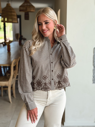 Chemise à carreaux Isora - Chocolat