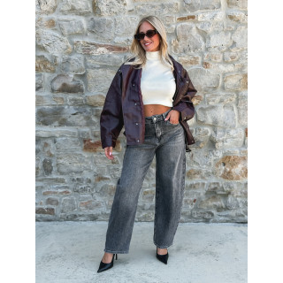 Veste simili cuir Zéliana - Bordeaux